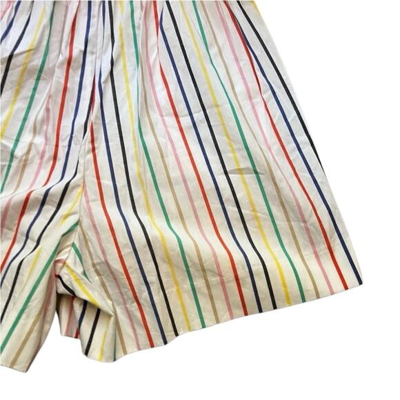 J Crew Striped tie-waist short stretch cotton poplin Size 0 New w/ Tag MSRP $60 - Picture 5 of 14
